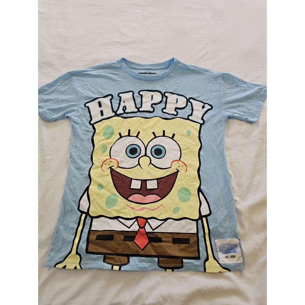Nickelodeon SpongeBob SquarePants Happy Graphic T-Shirt Blue XS
